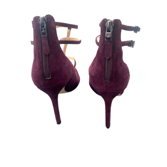 Sam Edelman Hayes T-Strap Stiletto Heels Plum Purple Suede‎ Chic Size 7 - Picture 4 of 7